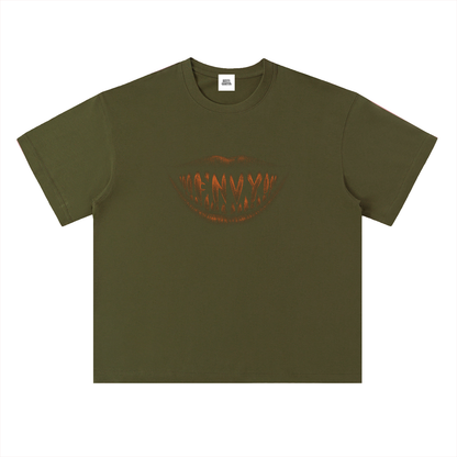 NOIR CARTEL FRENEMIES — Smiling Faces — Orange Heavyweight Drop Shoulder Cotton Tee