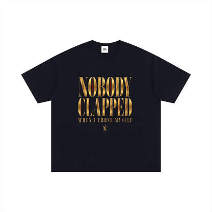 NOIR CARTEL UNSAID — Nobody Clapped Oversized Cotton Tee — Black