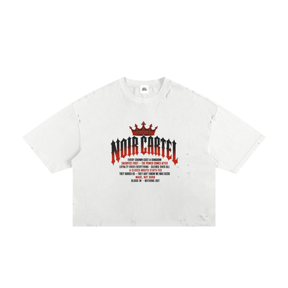 NOIR CARTEL MADE MEN — Blood Oath — Rust Frayed Boxy Tee