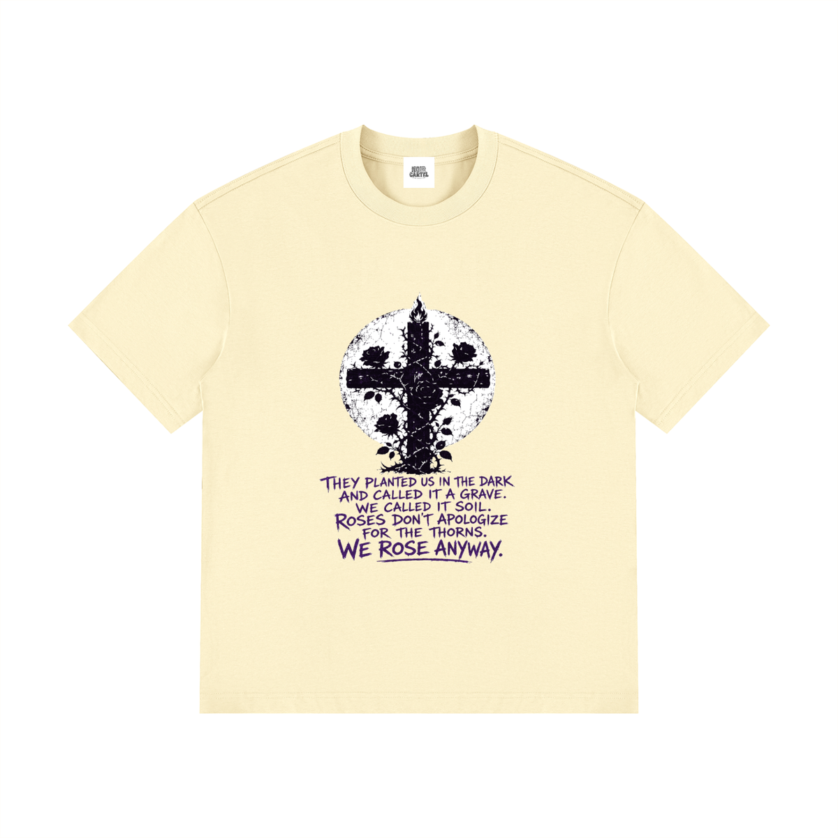 NOIR CARTEL OVERGROWTH — Rose Gospel — Purple Drop Shoulder Cotton Tee