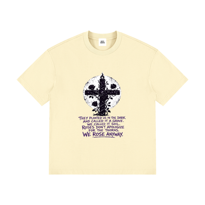 NOIR CARTEL OVERGROWTH — Rose Gospel — Purple Drop Shoulder Cotton Tee