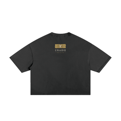 NOIR CARTEL UNSAID — Scared to Make Changes Classic Frayed Boxy Tee — Black