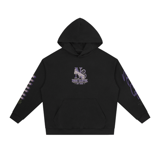 NOIR CARTEL CONTRABAND — Cartel Status 380 GSM Heavyweight Hoodie — Black