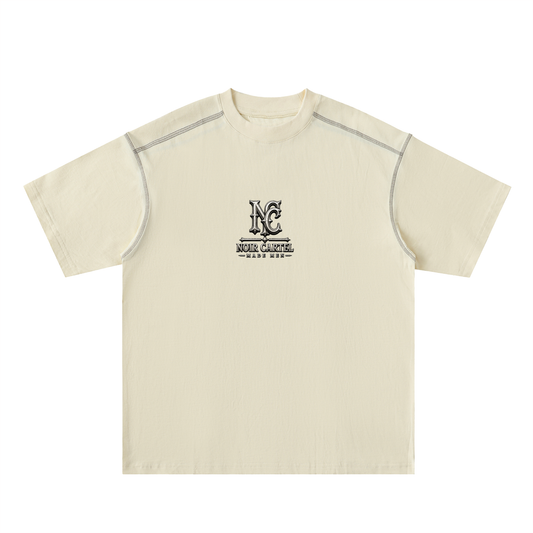 NOIR CARTEL 240 GSM Contrast-Stitched Oversized Tee