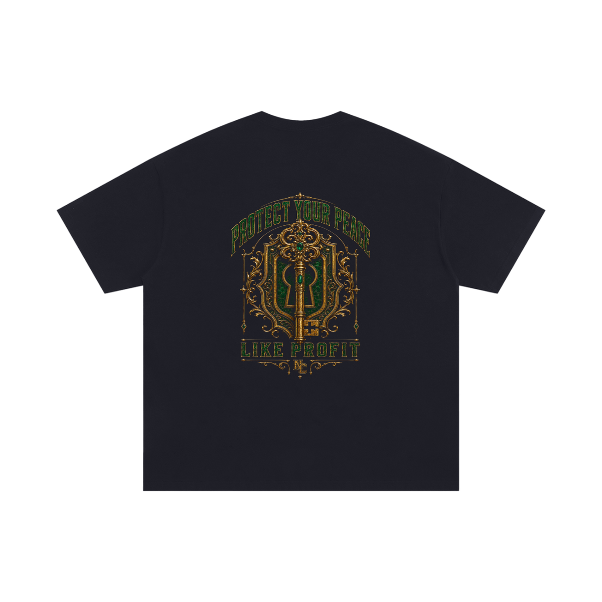 NOIR CARTEL OVERGROWTH — Thornbound Crest Oversized Cotton Tee — Black