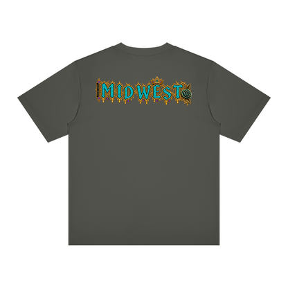 NOIR CARTEL HOOD DIVISION — Wild Hood — Midwest Regular Crewneck Tee — Dark Gray