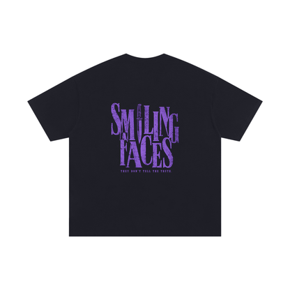NOIR CARTEL FRENEMIES — Smiling Faces SF-05 250 GSM Oversized Tee — Black