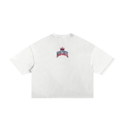 NOIR CARTEL MADE MEN — Blood Oath — Red & Olive Frayed Boxy Tee