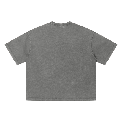 NOIR CARTEL UNSAID — Respect in Silence Vintage Wash Boxy Tee — Dark Gray