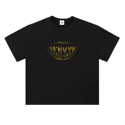 NOIR CARTEL FRENEMIES — Smiling Faces — Gold Heavyweight Drop Shoulder Cotton Tee