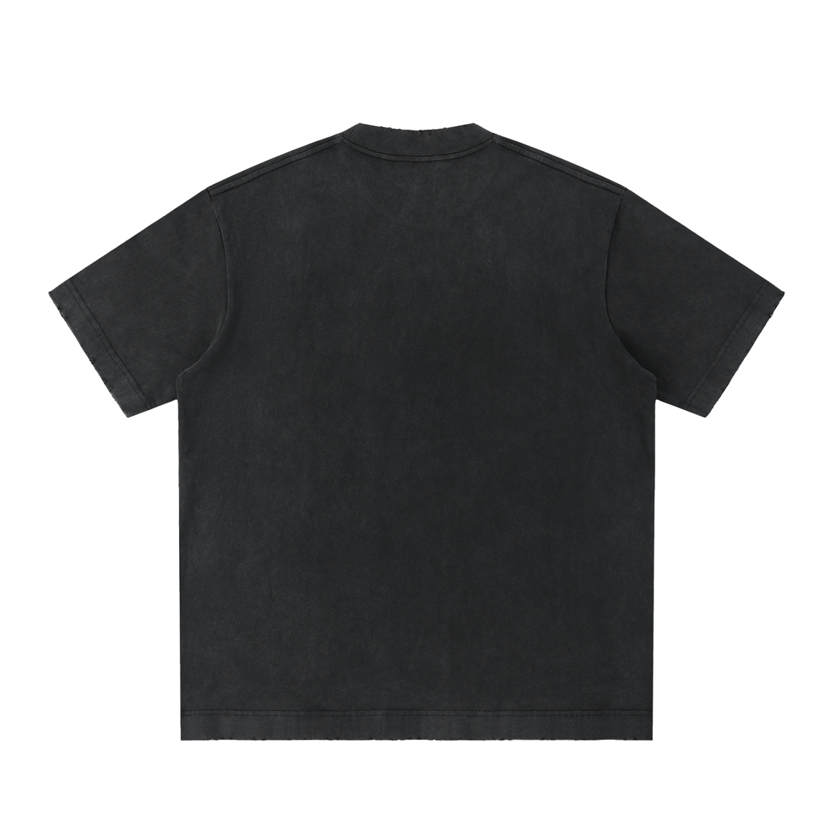 NOIR CARTEL UNSAID — Respect in Silence Heavyweight Vintage Washed Frayed Tee — Black