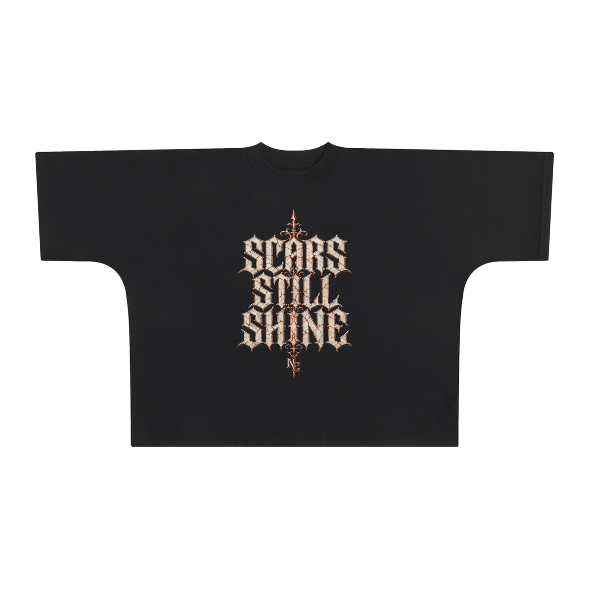NOIR CARTEL UNSAID — Scars Still Shine Oversized One-Piece Boxy Tee — Black
