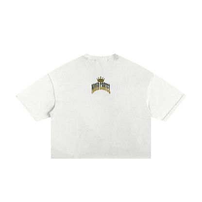 NOIR CARTEL MADE MEN — Blood Oath — Olive & Gold Frayed Boxy Tee