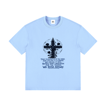 NOIR CARTEL OVERGROWTH — Rose Gospel — Blue Drop-Shoulder Tee