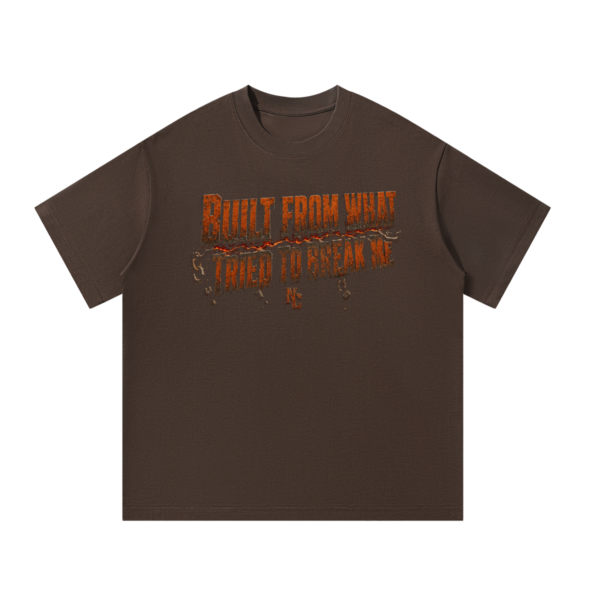 NOIR CARTEL UNSAID — Built From What Tried to Break Me Oversized Tee — Coffee