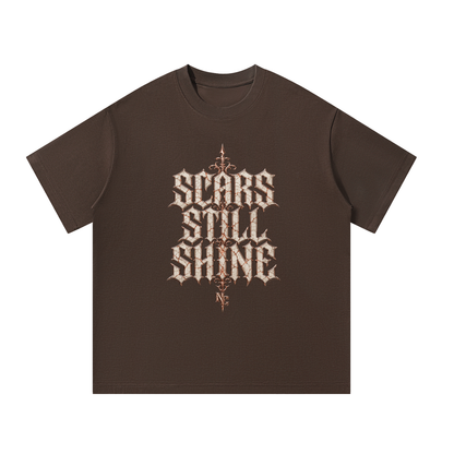 NOIR CARTEL UNSAID — Scars Still Shine Oversized Tee — Coffee