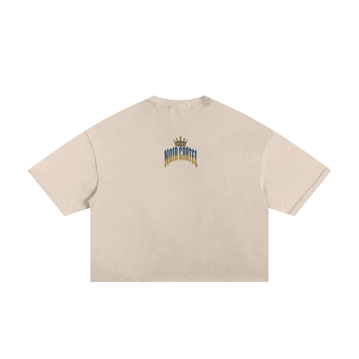 NOIR CARTEL MADE MEN — Blood Oath — Navy & Gold Frayed Boxy Tee