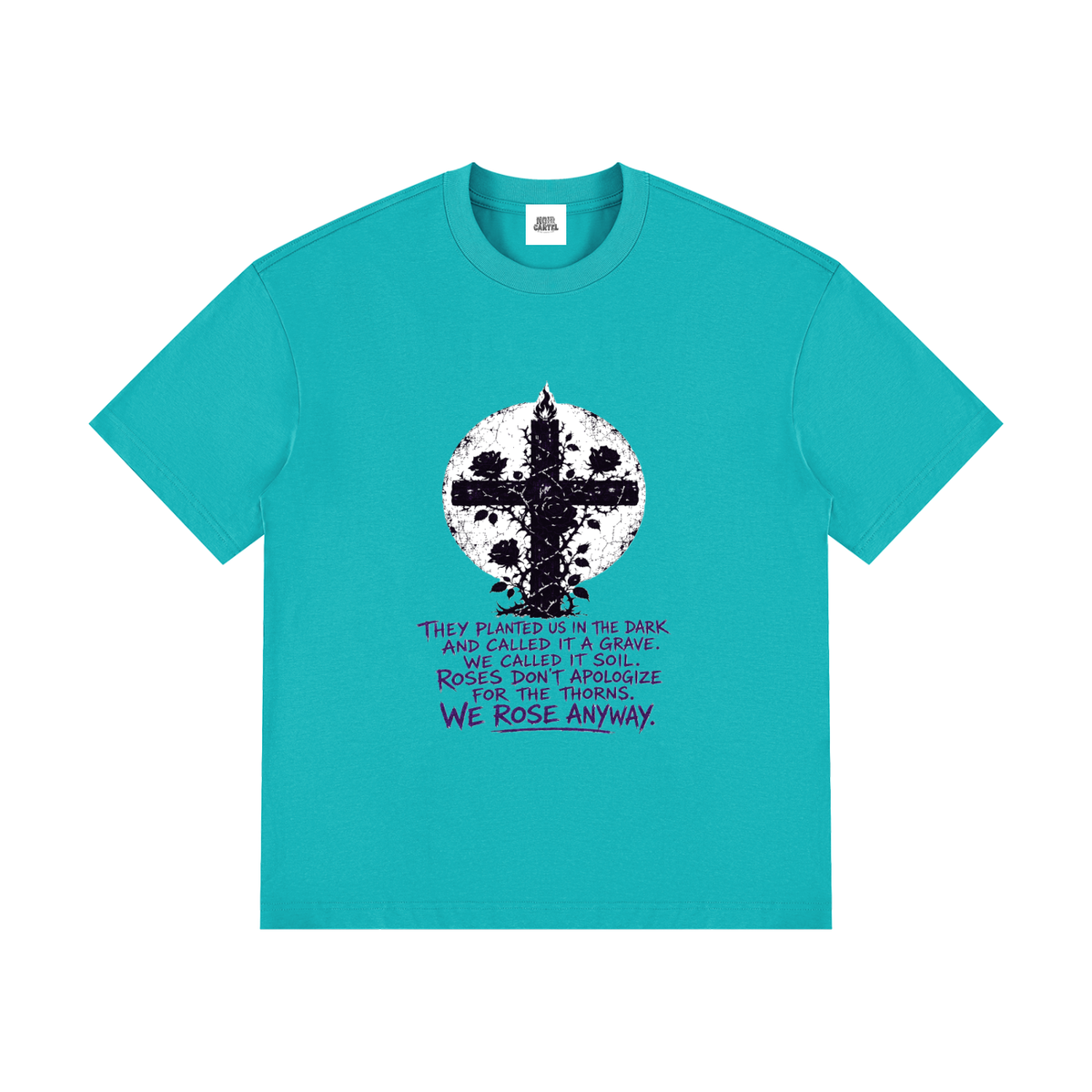 NOIR CARTEL OVERGROWTH — Rose Gospel — Purple Drop Shoulder Cotton Tee