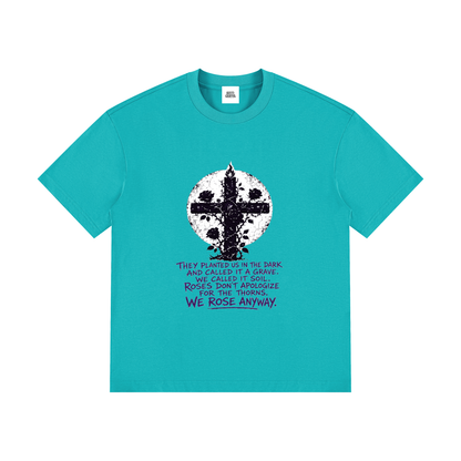 NOIR CARTEL OVERGROWTH — Rose Gospel — Purple Drop Shoulder Cotton Tee