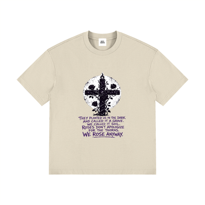 NOIR CARTEL OVERGROWTH — Rose Gospel — Purple Drop Shoulder Cotton Tee