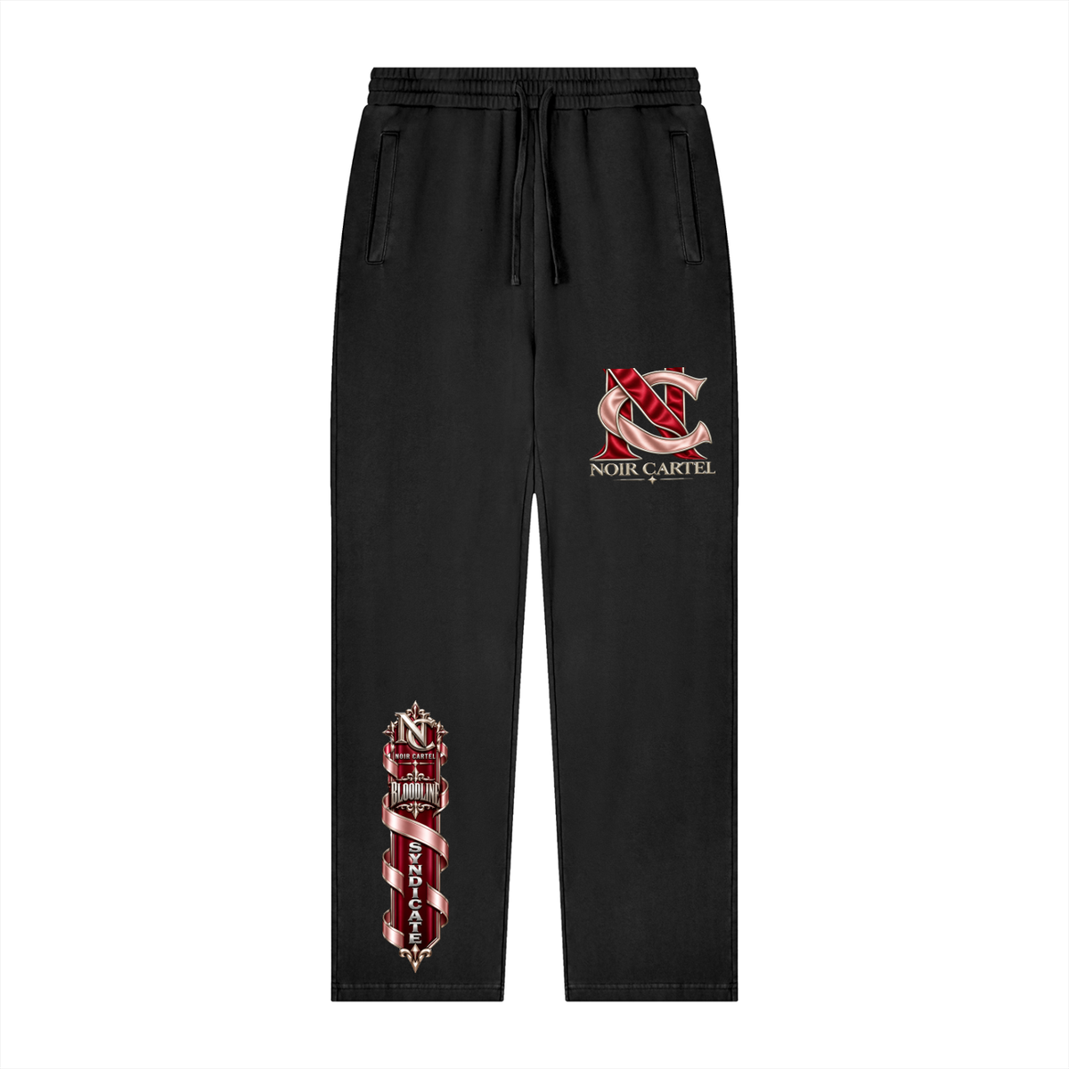 NOIR CARTEL SYNDICATE — Bloodline Vintage Wash Sweatpants — Black