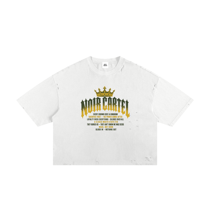 NOIR CARTEL MADE MEN — Blood Oath — Yellow & Black Frayed Boxy Tee
