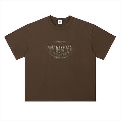 NOIR CARTEL FRENEMIES — Smiling Faces — Bone Heavyweight Drop Shoulder Cotton Tee