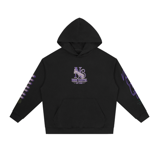 NOIR CARTEL CONTRABAND — Cartel Status 380 GSM Heavyweight Hoodie — Black