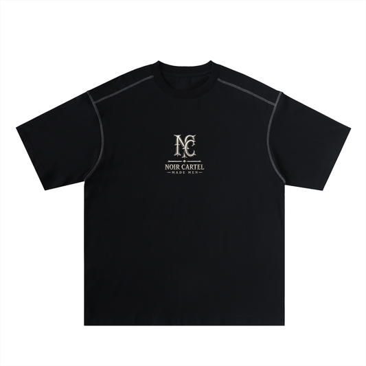 NOIR CARTEL 240 GSM Contrast-Stitched Oversized Tee