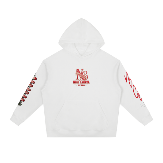 NOIR CARTEL CONTRABAND — Cartel Status 380 GSM Heavyweight Hoodie — White