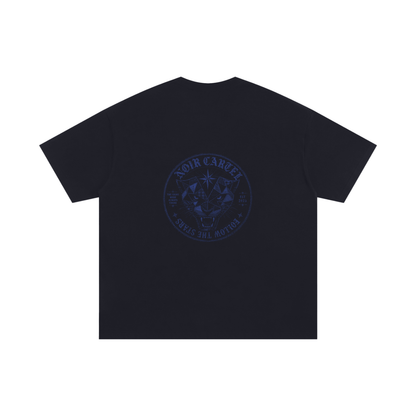 NOIR CARTEL QUILTED CODE — Follow the Stars — Midnight Oversized Cotton Tee — Black