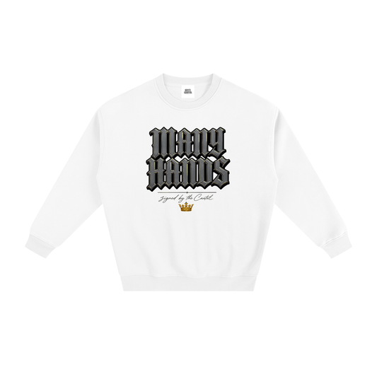 NOIR CARTEL OVERGROWTH — Many Hands 350 GSM Sweatshirt — White