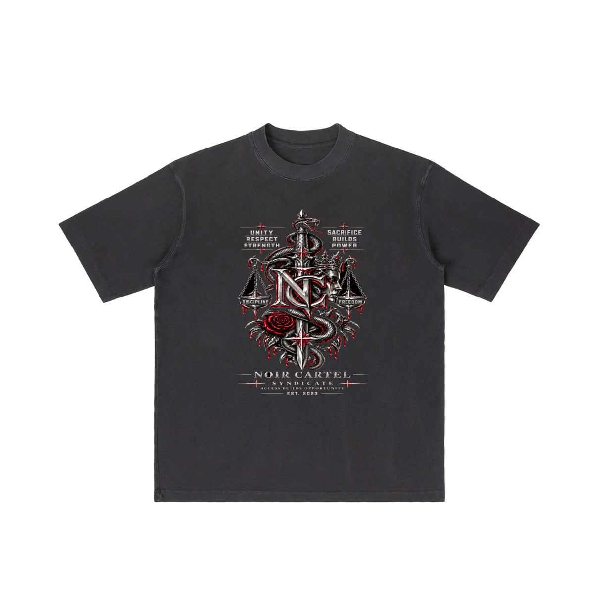 NOIR CARTEL SYNDICATE — DISCIPLINE & FREEDOM TEE