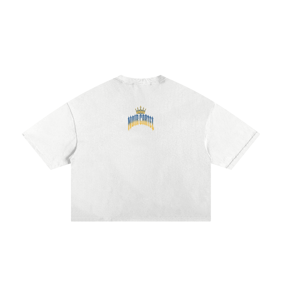 NOIR CARTEL MADE MEN — Blood Oath — Sky Blue & Gold Frayed Boxy Tee