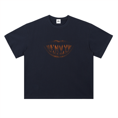 NOIR CARTEL FRENEMIES — Smiling Faces — Orange Heavyweight Drop Shoulder Cotton Tee