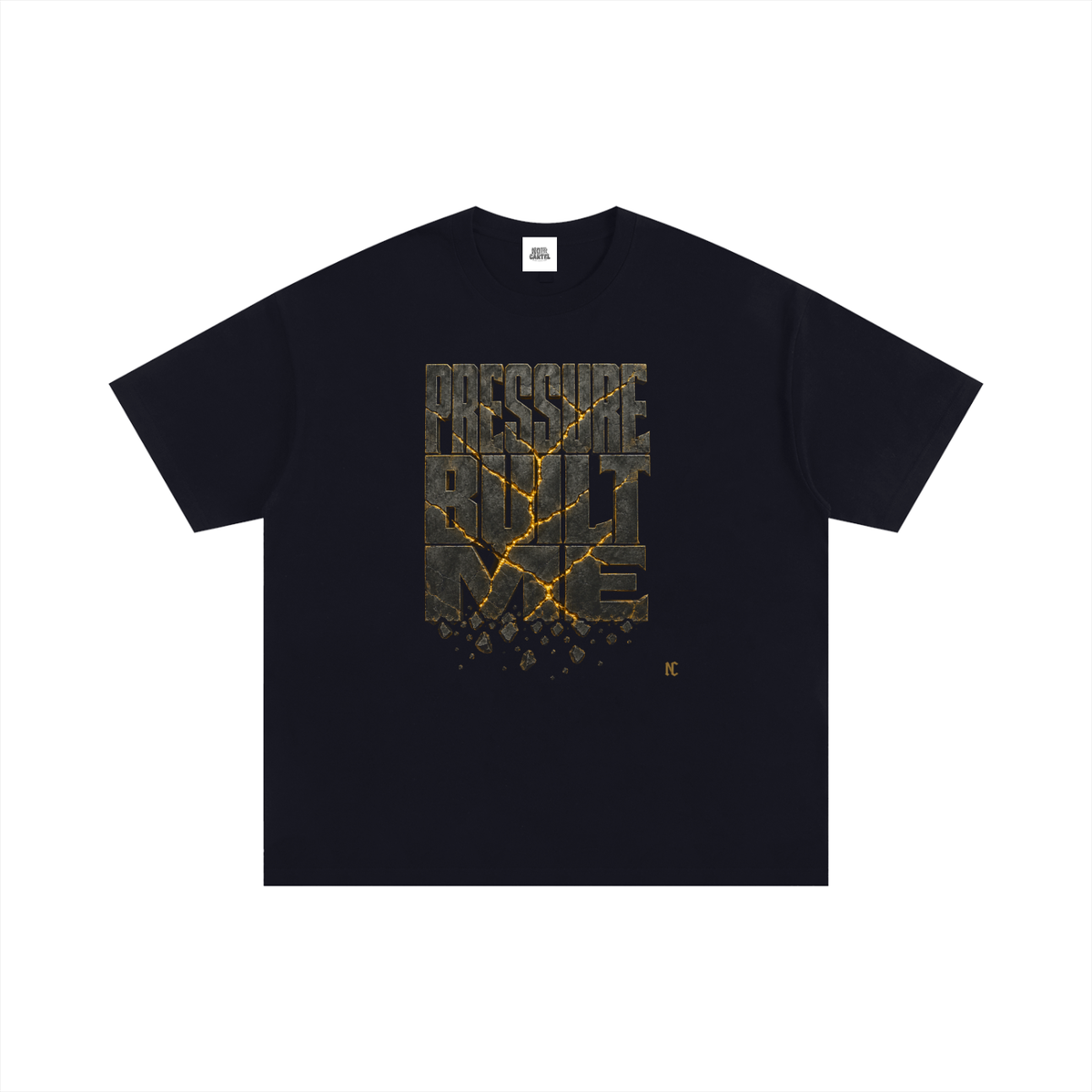 NOIR CARTEL UNSAID — The Crack Is Where They Put the Gold Oversized Cotton Tee — Black