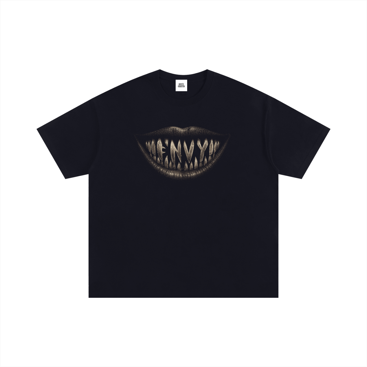 NOIR CARTEL FRENEMIES — Smiling Faces SF-06 250 GSM Oversized Tee — Black