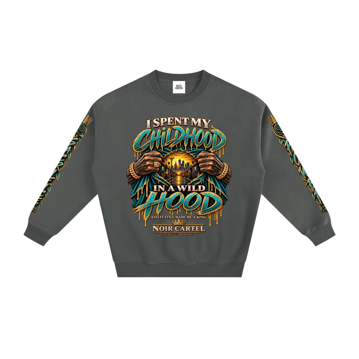 NOIR CARTEL HOOD DIVISION — Wild Hood — Up North Fleeced Sweatshirt — Gray