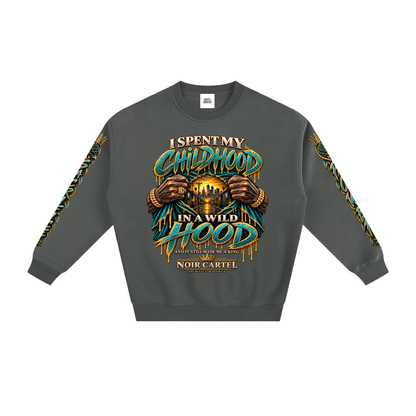 NOIR CARTEL HOOD DIVISION — Wild Hood — Up North Fleeced Sweatshirt — Gray