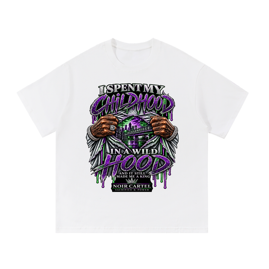 NOIR CARTEL Wild Hood Mixontown 260 GSM Tee — White