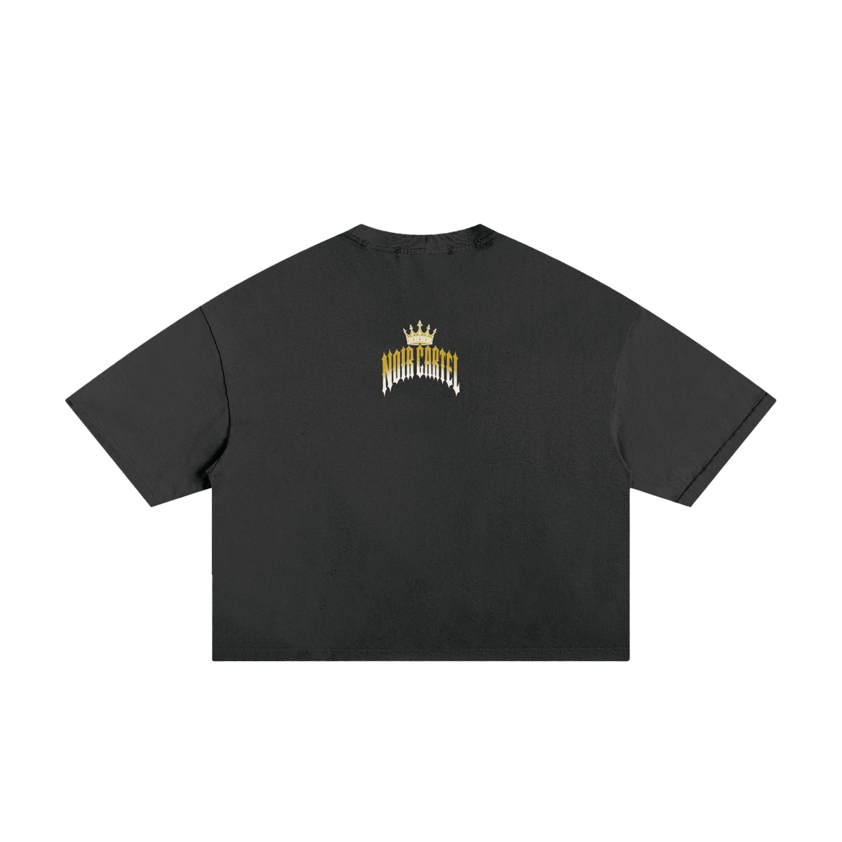 NOIR CARTEL MADE MEN — Blood Oath — Yellow & Bone Frayed Boxy Tee — Black