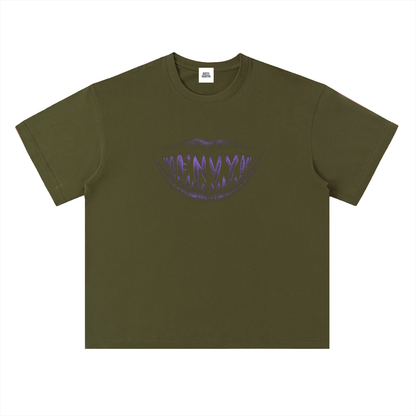 NOIR CARTEL FRENEMIES — Smiling Faces — Purple Heavyweight Drop Shoulder Cotton Tee