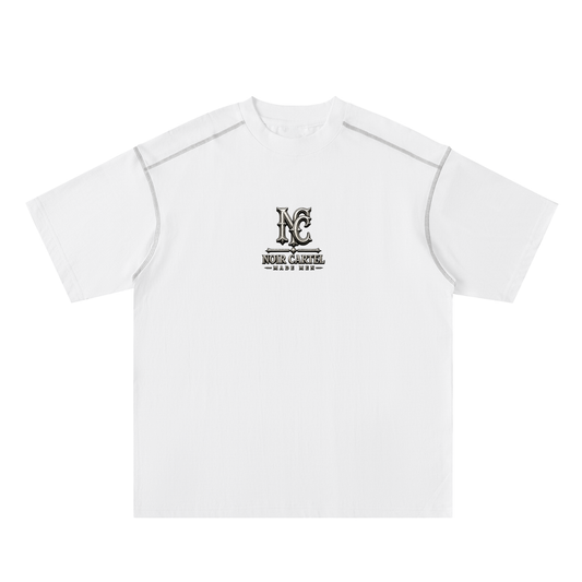 NOIR CARTEL 240 GSM Contrast-Stitched Oversized Tee