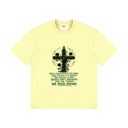 NOIR CARTEL OVERGROWTH — Rose Gospel — Green Drop Shoulder Cotton Tee