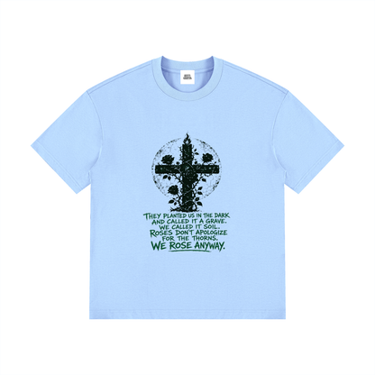 NOIR CARTEL OVERGROWTH — Rose Gospel — Green Drop Shoulder Cotton Tee