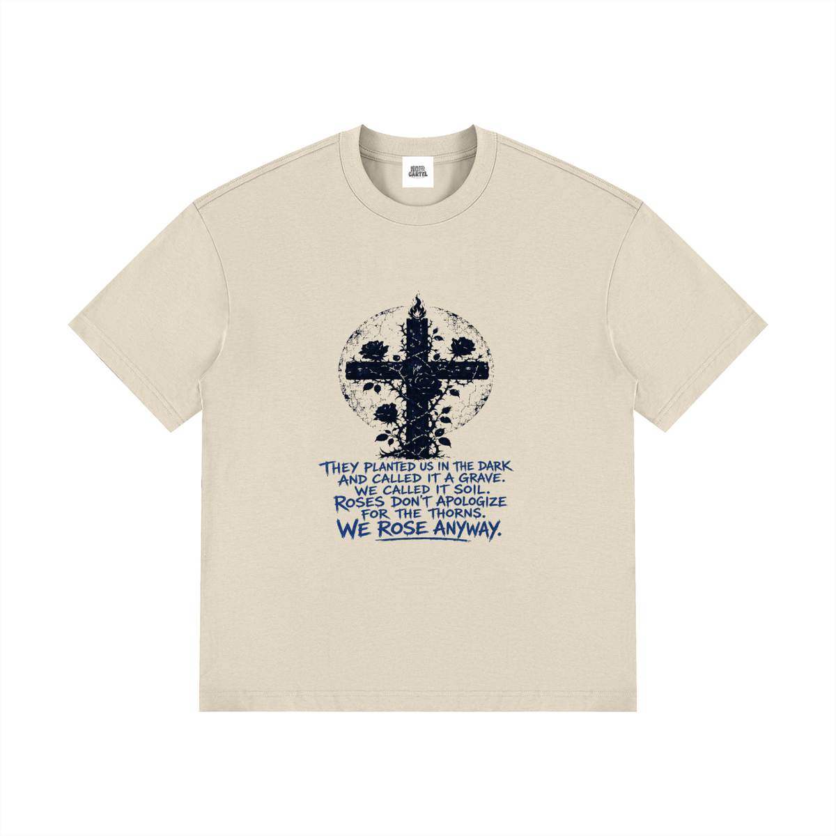 NOIR CARTEL OVERGROWTH — Rose Gospel — Blue Drop-Shoulder Tee