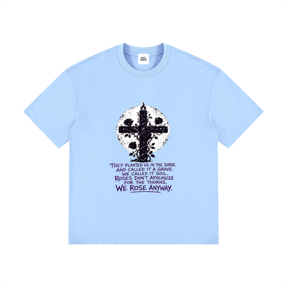 NOIR CARTEL OVERGROWTH — Rose Gospel — Purple Drop Shoulder Cotton Tee