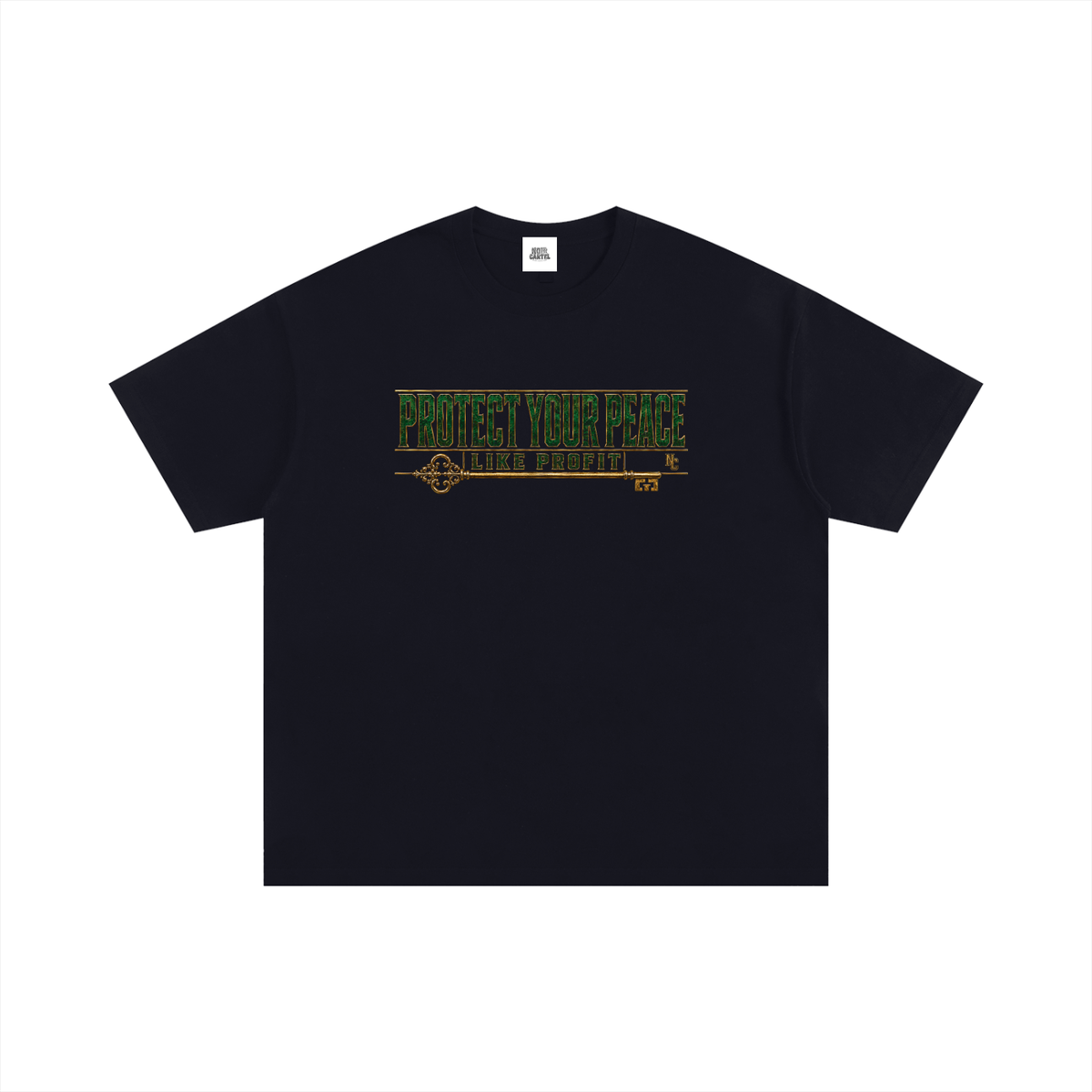 NOIR CARTEL OVERGROWTH — Thornbound Crest Oversized Cotton Tee — Black