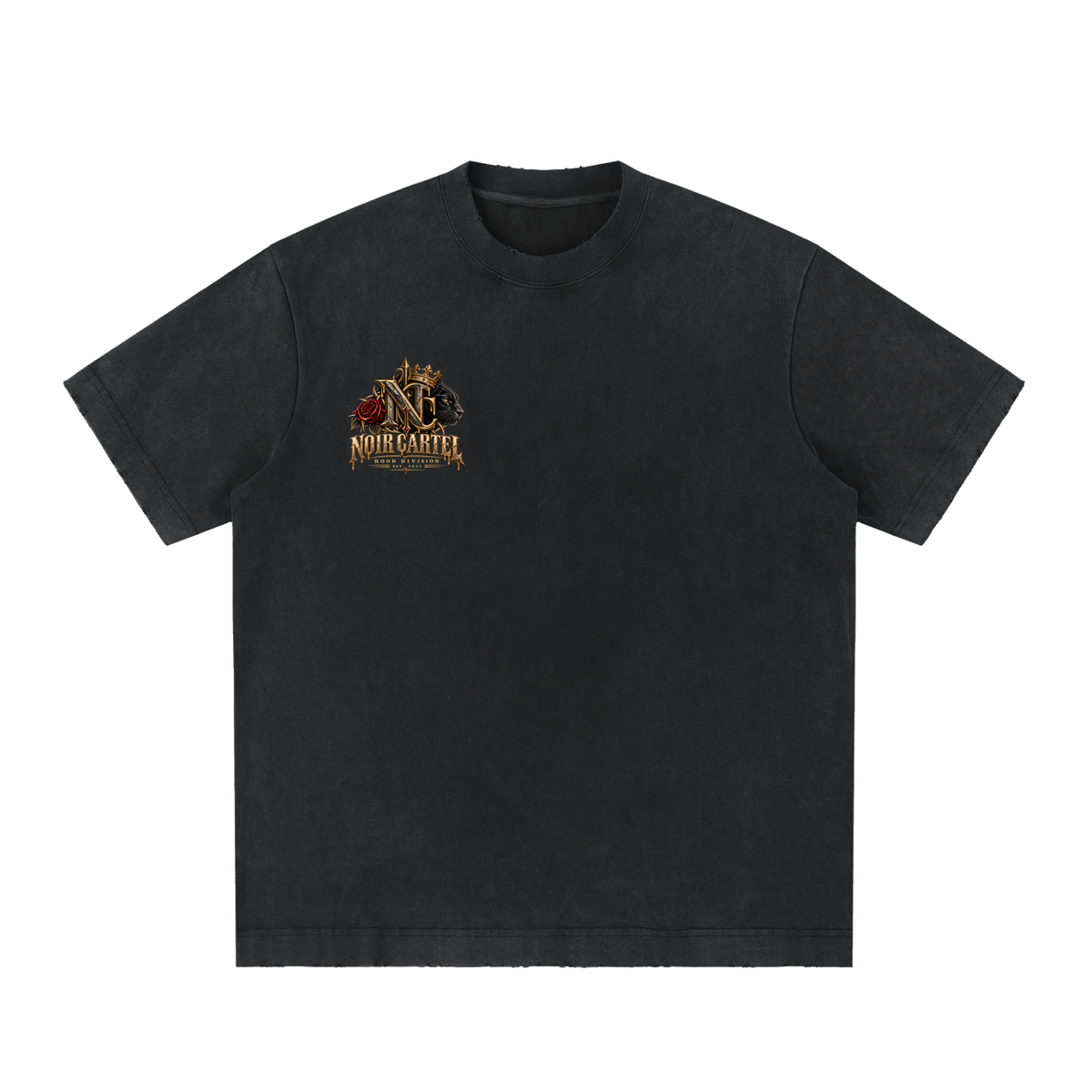 NOIR CARTEL HOOD DIVISION 430 Heavyweight — BlackVintage Washed Frayed tee