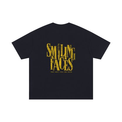 NOIR CARTEL FRENEMIES — Smiling Faces SF-03 250 GSM Oversized Tee — Black
